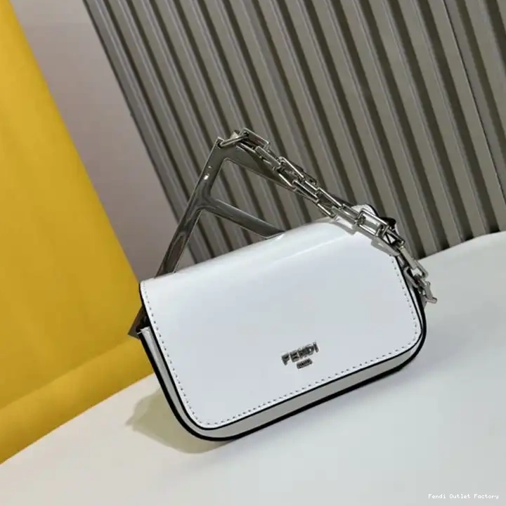 Affordable HOT Leather F Nano In Bag Calf White Fendi 0525